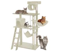 Albero Tiragraffi per Gatti Parco Giochi Cuccia Graffiatoio gatto 142cm Beige