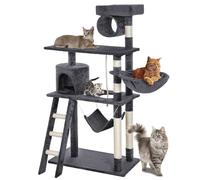 Albero Tiragraffi per Gatti Parco Giochi Cuccia Graffiatoio gatto 142cm Grigio