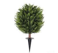 Albero topiaria artificiale da 60 cm, con picchetto, palla di bosso realistica per interni ed esterni, decorazione da giardino, resistente ai raggi UV, tronco in plastica robusta, per patio, balcone