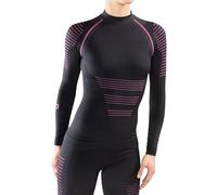 alber's - Maglia Termica Lupetto Donna a Compressione Leggera, Microfibra Dryarn Leggera Morbida Isolante Traspirante | Nero-Pink | S-M