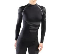 alber's - Maglia Termica Lupetto Donna a Compressione Leggera, Microfibra Dryarn Leggera Morbida Isolante Traspirante | Nero-Perla | M-L