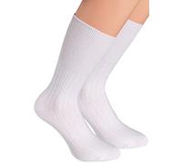 alber's SANITARIO - 5 Paia Calze Uomo Cotone, Media Lunghezza, Polsino Largo Senza Elastico, Ultra Comfort | Bianco | 39-42