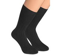 alber's SANITARIO - 5 Paia Calze Uomo Cotone, Media Lunghezza, Polsino Largo Senza Elastico, Ultra Comfort | Nero | 39-42