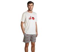 alber's - Set 2 pz. | Pigiama Uomo Estivo con Maglia con Stampa a Maniche Corte e Pantaloncino Coordinato, Cotone Elasticizzato | Motivo Fantasia 1 | Taglia XL