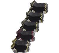 alber's WORK MINI - 10 Paia di calze da lavoro uomo, mini calzini corti in cotone resistente, spugna morbida e traspirante | Nero/Grigio | 39-42