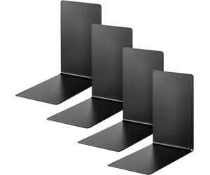 Albert 4301-11-4 Fermalibri in Metallo, 4 Pezzi, Nero, 14 X 14 X 8,5 Cm, per Scu