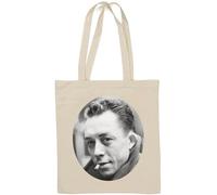 Albert Camus - Borsa tote in cotone naturale con scrittore francese e filosofo, colore: bianco