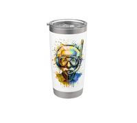Albert E Indossare ARA Gear E Cuffie EDM Rave Art Bicchiere termico in acciaio inox doppia parete