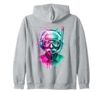 Albert E Indossare Ara Gear E Cuffie EDM Rave Art Felpa con Cappuccio