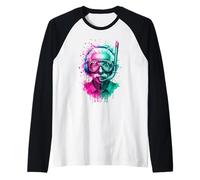 Albert E Indossare Ara Gear E Cuffie EDM Rave Art Maglia con Maniche Raglan