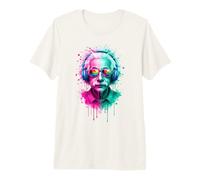 Albert E Physicist Indossa Cuffie EDM Rave Design Maglietta Premium