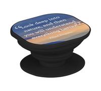 Albert Einstein Look Deep Citation Inspirante Motivation - Impugnatura Grip di supporto e supporto video per smartphone, compatibile con tutti i modelli stampati in Francia