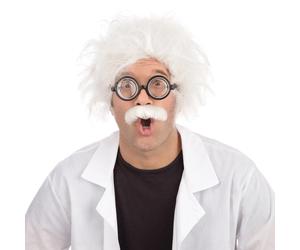 Albert Einstein Parrucca Adulti Costume Scienziato Pazzo Costume Accesso