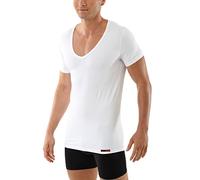 ALBERT KREUZ Deep-V - Canottiera intima da uomo in cotone biologico a maniche corte, bianco, L