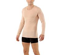 ALBERT KREUZ Uomo Maglietta Intima Tecnica Lana Merino -Tencel™ Lyocell Invisibile Scollo Rotondo Maniche Lunghe Color Carne L
