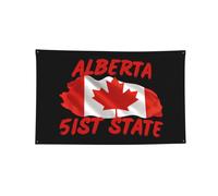Alberta 51° Stato, Alberta 51° Stato degli Stati Uniti Bandiera Poster Stendardo da parete resistente con 4 occhielli in ottone 3x5 piedi Arazzo per decorazioni interne ed esterne, perfetto