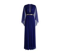 Alberta Ferretti - Abito lungo in seta con mantello che lascia scoperte le spalle - - Dresses - Donna - Blu - S