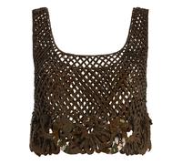 Alberta Ferretti - Top Corto con Spalline Larghe - - Tops - Donna - Marrone - M