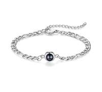 ALBERTBAND Bracciale Proiezione Foto Bracciale Donna Personalizzato Regali Personalizzati per signore, ragazze, fidanzate, mogli, nonne, coppie (argento)