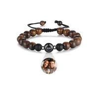 ALBERTBAND Bracciale uomo Bracciale di perline Bracciale proiezione personalizzato con foto Regalo creativo per lui Marito Papà Fidanzato Regalo di compleanno per la festa del papà