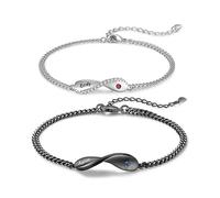 ALBERTBAND Coppia Braccialetti Magnetici Personalizzati con Lettera Iniziale A-Z Regalo San Valentino per Lui Lei Regali di Uomo Donne (#4)