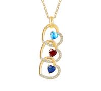 ALBERTBAND Cuori Collana Personalizzata Donna Argento Sterling 925 con Incisione del Nome Regalo per Donna Madre Figlia Festa della Mamma San Valentino (oro-3 cuore)