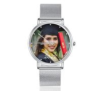 ALBERTBAND Orologi da Polso con Foto Personalizzati Incidi Orologio da Polso con il Tuo Messaggio Regalo di Laurea per lei Lui Figlia Figlio BFF Laureato Studenti delle Scuole Medie Superiori (#5)