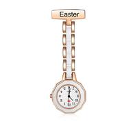 ALBERTBAND Orologio da Tasca Infermiera Personalizzato Orologio da Infermiera con Nome Pin Orologio da Tasca al Quarzo Digitale Portatile per la Festa della Mamma di Natale (Oro&bianco)