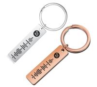 ALBERTBAND Portachiavi per Donna Portachiavi Personalizzato Scannable Music Portachiavi con codice Spotify Personalizza il tuo portachiavi musicale (Silver&Rosegold)