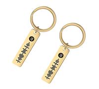 ALBERTBAND Portachiavi per Donna Portachiavi Personalizzato Scannable Music Portachiavi con codice Spotify Personalizza il tuo portachiavi musicale (2 pcs-Gold)