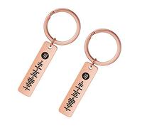 ALBERTBAND Portachiavi per Donna Portachiavi Personalizzato Scannable Music Portachiavi con codice Spotify Personalizza il tuo portachiavi musicale (2 pcs-Rosegold)