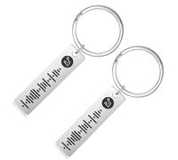 ALBERTBAND Portachiavi per Donna Portachiavi Personalizzato Scannable Music Portachiavi con codice Spotify Personalizza il tuo portachiavi musicale (2 pcs-Silver)