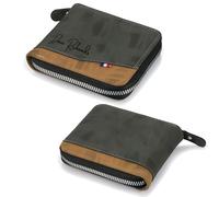 ALBERTBAND Portafoglio Uomo Personalizzati Foto Pelle - Portafoglio Zip con Porta Carte di Credito e Portamonete - Regalo per la Festa del Papà per Papà Marito Nonno Natale (A-Nome)
