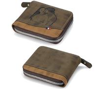ALBERTBAND Portafoglio Uomo Personalizzati Foto Pelle - Portafoglio Zip con Porta Carte di Credito e Portamonete - Regalo per la Festa del Papà per Papà Marito Nonno Natale (B-Foto)