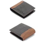 ALBERTBAND Portafoglio Uomo Personalizzati Foto Pelle - Portafoglio Zip con Porta Carte di Credito e Portamonete - Regalo per la Festa del Papà per Papà Marito Nonno Natale (D-Nome)