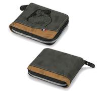 ALBERTBAND Portafoglio Uomo Personalizzati Foto Pelle - Portafoglio Zip con Porta Carte di Credito e Portamonete - Regalo per la Festa del Papà per Papà Marito Nonno Natale (A-Foto)