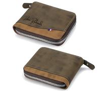 ALBERTBAND Portafoglio Uomo Personalizzati Foto Pelle - Portafoglio Zip con Porta Carte di Credito e Portamonete - Regalo per la Festa del Papà per Papà Marito Nonno Natale (B-Nome)