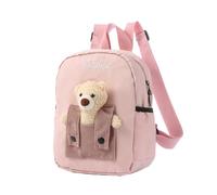 ALBERTBAND Zaino Personalizzato per Bambini Zainetto con Nome Zaino Regolabile Bear Sunflower Regalo per Figlio Figlia Amico Zaino da Viaggio per la Scuola Primaria Dell'infanzia (Orso-Rosa)