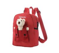 ALBERTBAND Zaino Personalizzato per Bambini Zainetto con Nome Zaino Regolabile Bear Sunflower Regalo per Figlio Figlia Amico Zaino da Viaggio per la Scuola Primaria Dell'infanzia (Orso-Rosso)