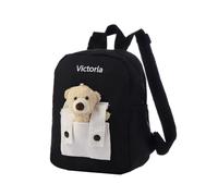 ALBERTBAND Zaino Personalizzato per Bambini Zainetto con Nome Zaino Regolabile Bear Sunflower Regalo per Figlio Figlia Amico Zaino da Viaggio per la Scuola Primaria Dell'infanzia (Orso-Nero)