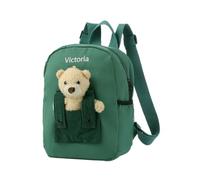 ALBERTBAND Zaino Personalizzato per Bambini Zainetto con Nome Zaino Regolabile Bear Sunflower Regalo per Figlio Figlia Amico Zaino da Viaggio per la Scuola Primaria Dell'infanzia (Orso-Verde)