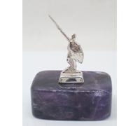 Alberto Da Giussano in ARGENTO 925 su Ametista Viola - statuetta su Pietra Dura