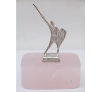 Alberto Da Giussano in ARGENTO 925 su Quarzo Rosa - statuetta su Pietra Dura