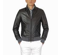 Alberto Zaccagnini | Giacca artigianale in Vera Pelle uomo | Bomber uomo in vera pelle Made in Italy | Giubbotto autunnale | AZ0069 (nero, 50)