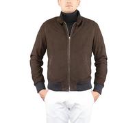 Alberto Zaccagnini | Giacca artigianale in Vera Pelle uomo | Bomber uomo in vera pelle Scamosciata Made in Italy | Giubbotto autunnale | AZ0089 MERINOS (46, Marrone)