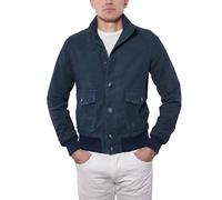 Alberto Zaccagnini Giacca in pelle da uomo | Bomber da uomo in vera pelle Scamosciata made in Italy | Giubbotto Primaverile | AZ0098 Suede (Denim, 48)