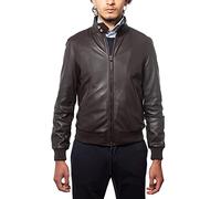 Alberto Zaccagnini Giacca in pelle uomo autunnale | Giubbotto uomo in vera pelle Made in Italy | Bomber in pelle | AZ0089 (56, Testa di Moro)