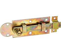 Alberts 113025 Chiavistello per finestre, dritto, con guida asta fissata, zincato giallo, piastra 100 x 30 mm