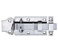 Alberts 116934 Catenaccio, diritto, con maniglia piatta e guida asta fissata, acciaio inox, piastra 100 x 45 mm