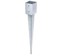 Alberts 211318 Porta palo da ancorare nel terreno, per pali di legno rotondi o quadrati, zincato a caldo, 101 x 101 mm, Lunghezza totale 900 mm